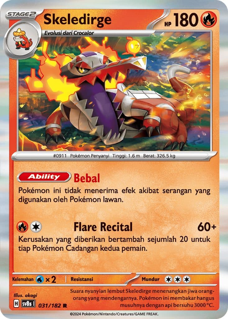 POKEMON INDONESIA - Skeledirge sv8s 031/182 R