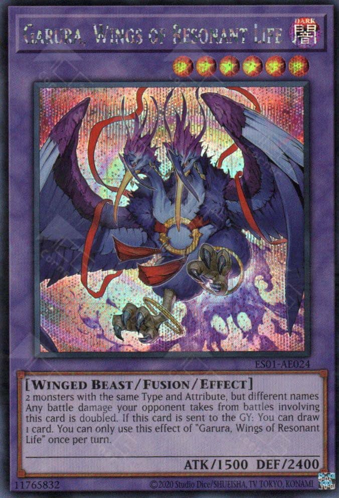 YUGIOH AE ES01-AE024 Garura, Wings of Resonant Life (SER)