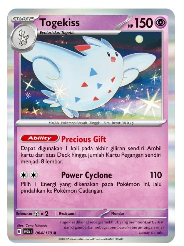 Pokémon Indonesia SV3S – Togekiss 064/170 R 01/008/02/11/111