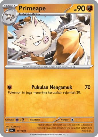 POKEMON INDONESIA SV4A Primeape – 101/190 Reverse Holo