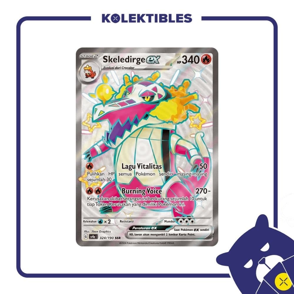 Pokemon Indonesia – sv4a 324/190 SSR Skeledirge Ex 01/207/02/11/111