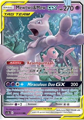 POKEMON INDONESIA - Ac3a Mewtwo & Mew Gx 054/205 RR 01/076/02/11/111