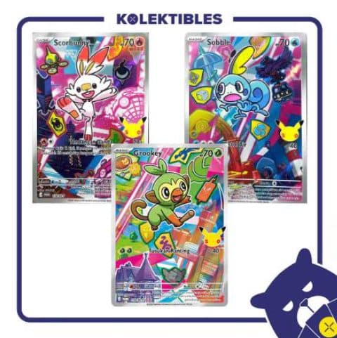 Pokemon Indonesia – Set Promo 158-160/M-P – Grookey, Scorbunny, Sobble 01/291/02/11/111