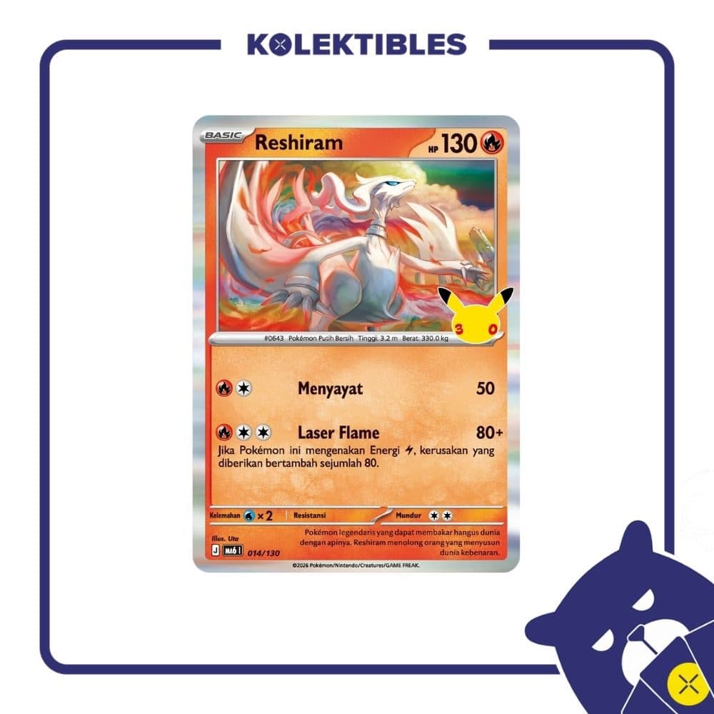 Pokemon Indonesia - MA6 014/130 Holo - Reshiram 01/004/02/11/113