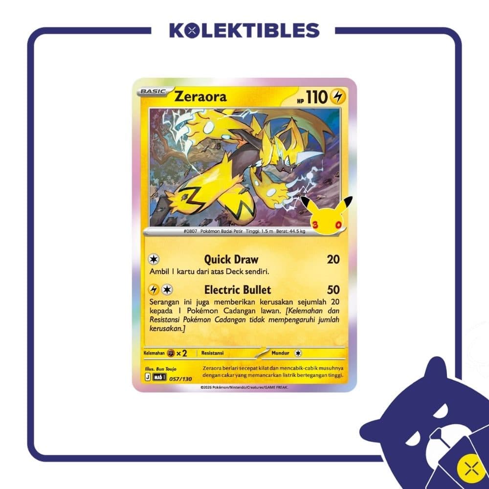 Pokemon Indonesia - MA6 057/130 Holo - Zeraora 01/004/02/11/113