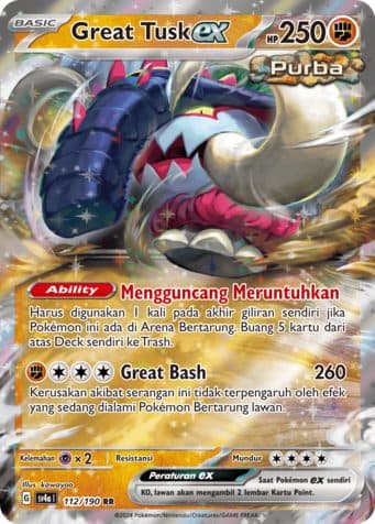 POKEMON INDONESIA SV4A GREAT TUSK EX – 112/190 RR