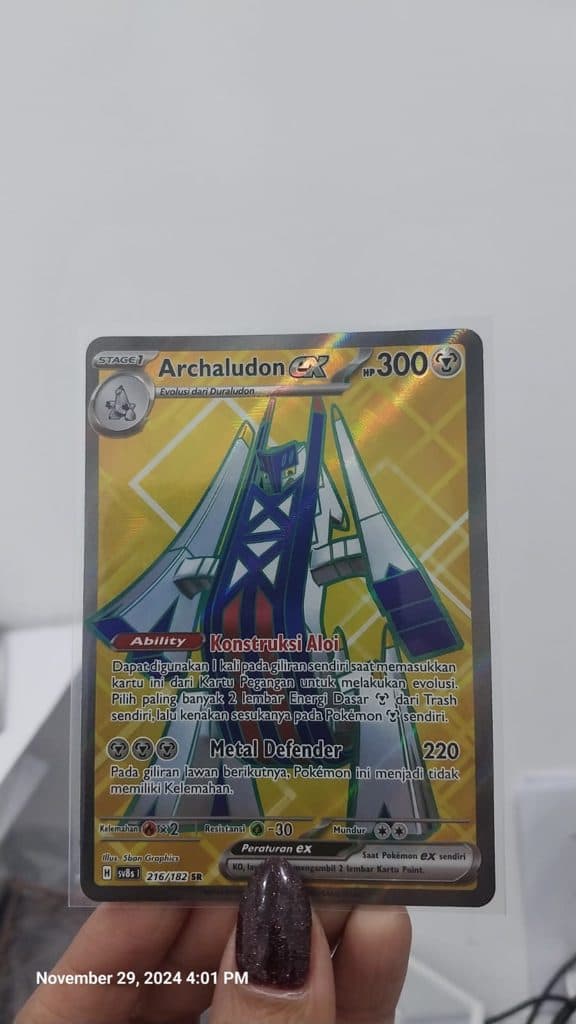 POKEMON INDONESIA – sv8s 216/182 SR Archaludon EX 01/060/02/11/111
