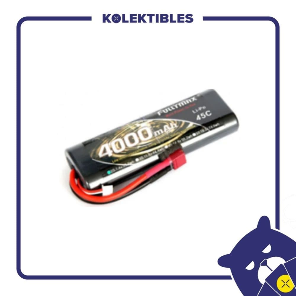 Battery - Fullymax Lipo 4000mAh 7.4V 45C Round Straight