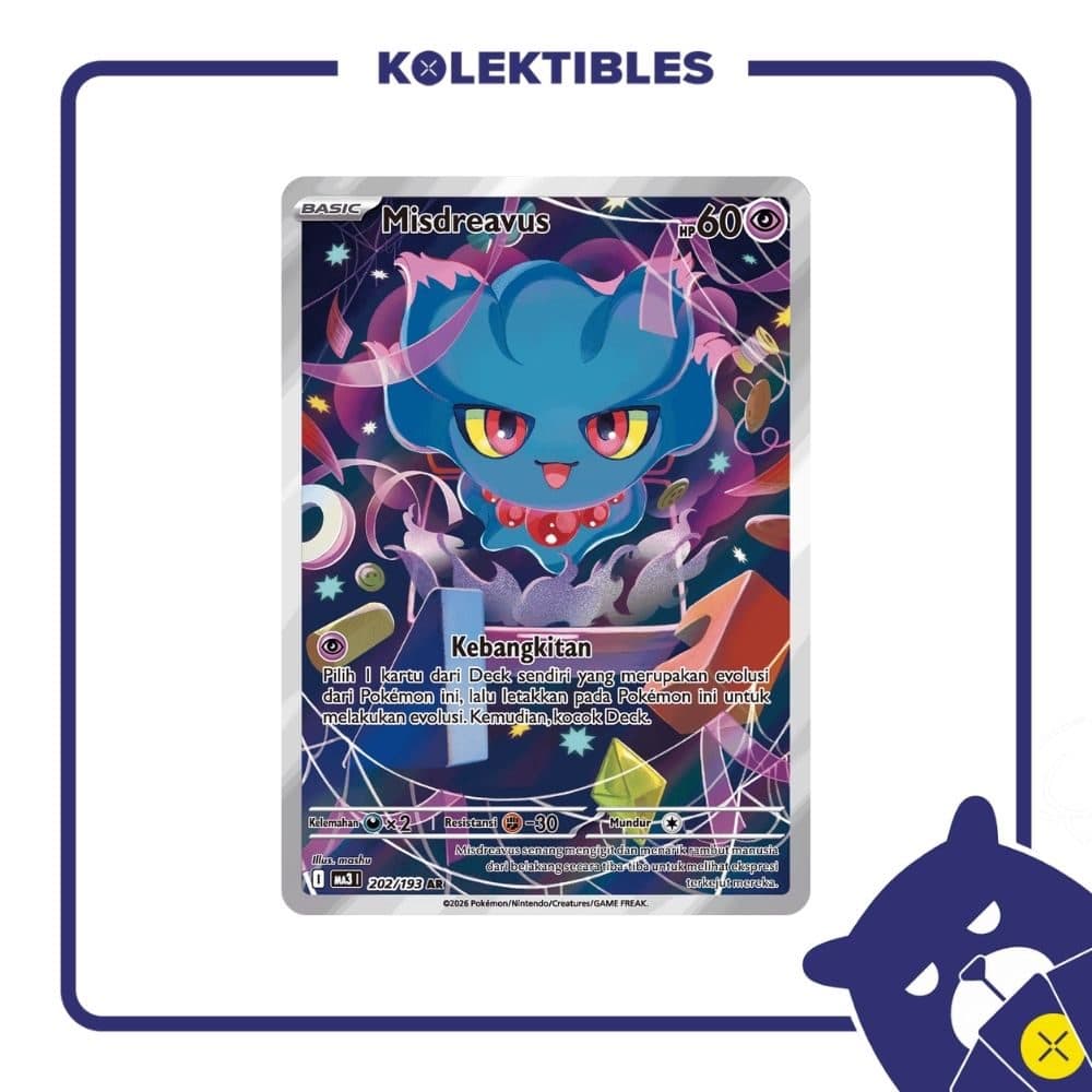 Pokemon Indonesia – ma3 202/193 AR Misdreavus 01/207/02/11/111