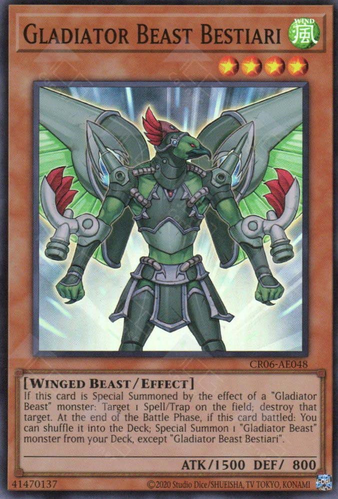 YUGIOH AEGLADIATOR BEAST BESTIARI CR06-AE048 (SR)