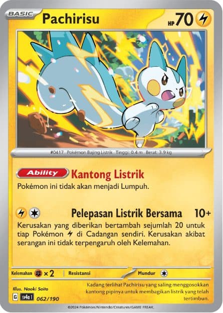 POKEMON INDONESIA SV4A Pachirisu – 062/190 Reverse Holo