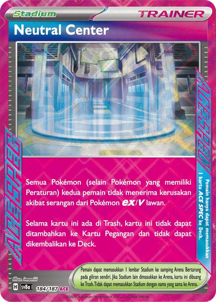 POKEMON INDONESIA – Sv8a Neutral Central 184/187 ACE