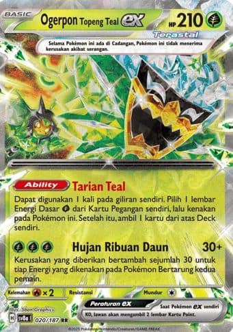 POKEMON INDONESIA – Sv8a – 020/187 RR – Ogerpon Topeng Teal EX 01/129/02/11/111