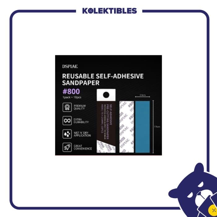 Gundamnesia - DSP-800 Reuseable Self Adhesive Sandpaper #800 01/162/10/29/194