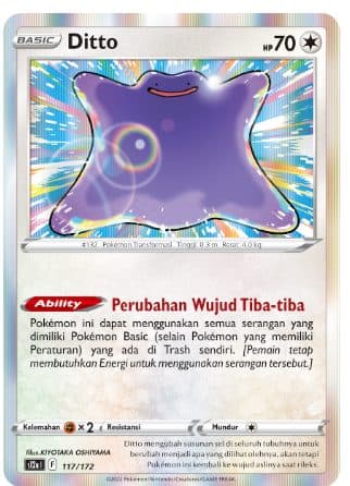 Pokemon Indonesia S12a – Ditto 117/172 F 01/008/02/11/111