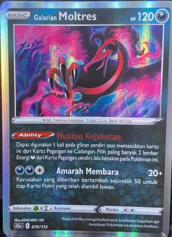 Pokemon Indonesia S12a – Galarian Moltres 079/172 01/008/02/11/111