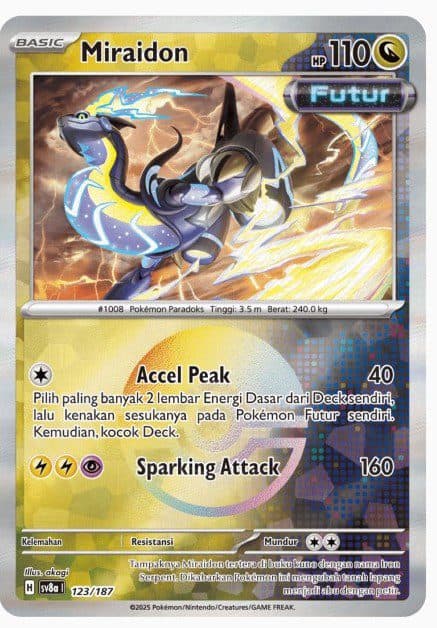 POKEMON INDONESIA – SV8a 123/187 Miraidon Pokeball 01/105/02/11/111