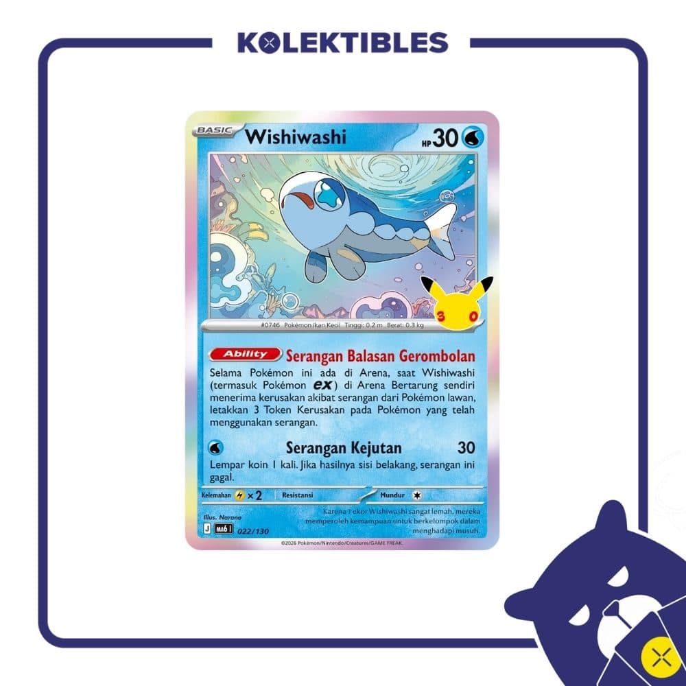 Pokemon Indonesia - MA6 022/130 Holo - Wishiwashi 01/004/02/11/113