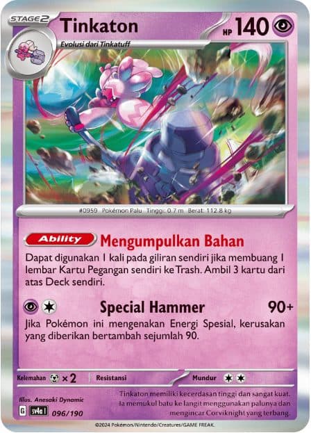 POKEMON INDONESIA SV4A Tinkaton - 096/190 Holo