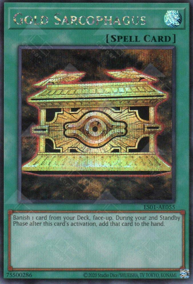 YUGIOH AE ES01-AE055 Gold Sarcophagus (SER)