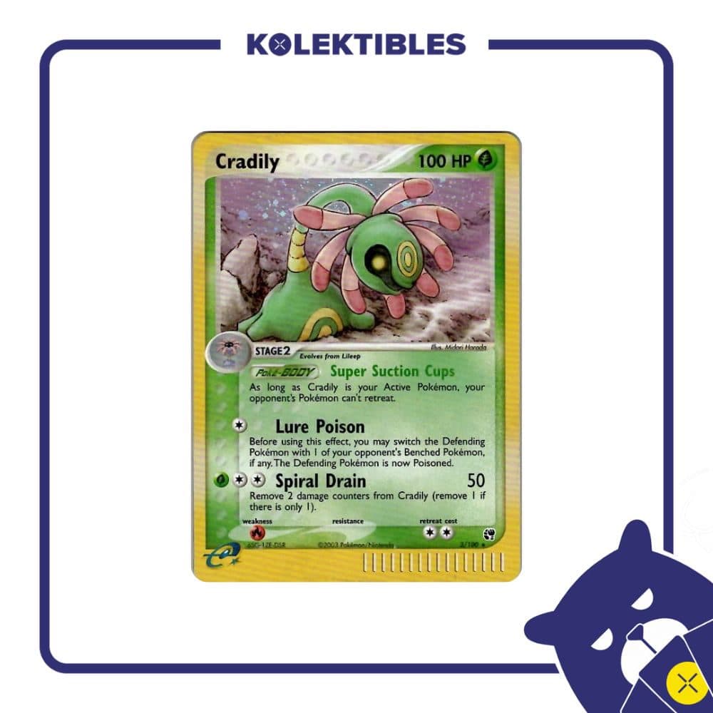 Pokemon English - 2003 EX Sandstorm 3/100 - Cradily - 01/280/02/11/111