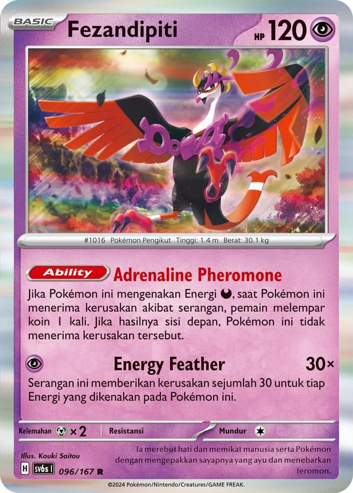 Pokemon Indonesia – SV6S 096/167 R Fezandipiti 01/133/02/11/111