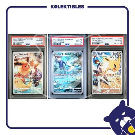 Flareon 188, Vaporeon 189, Jolteon 193 CHR - Pokemon SWSH Vmax Climac 2021 Japan - PSA 10 (Set of 3)