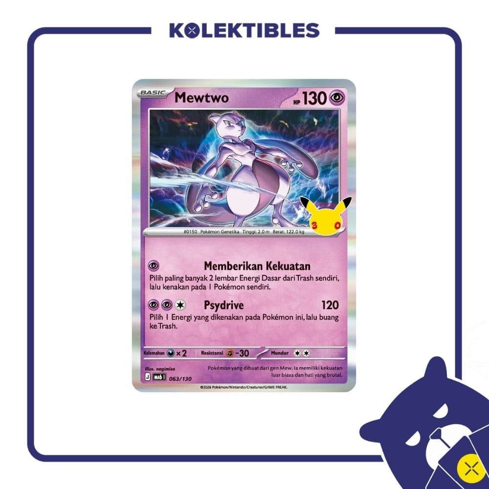 Pokemon Indonesia - MA6 063/130 Holo - Mewtwo 01/004/02/11/113
