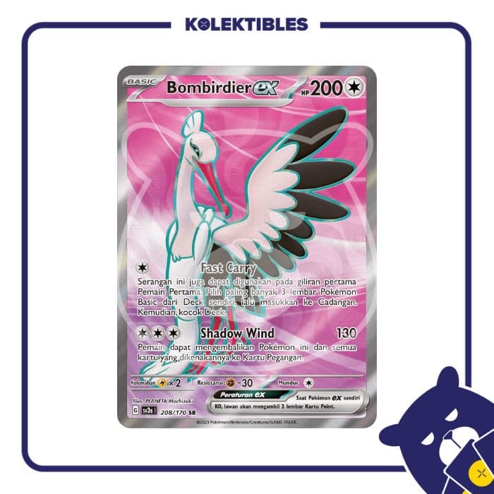 POKEMON INDONESIA - Sv3s - 208/170 SR - Bombirdier EX 01/123/02/11/115