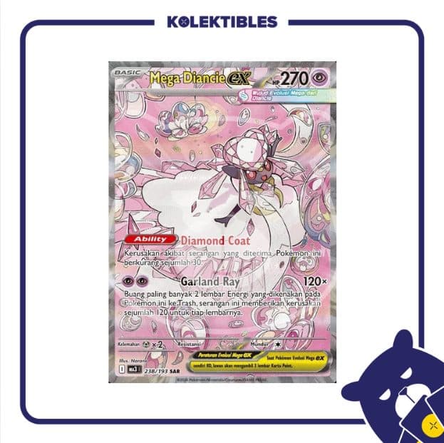 Pokemon Indonesia - MA3 238/193 SAR - Mega Diancie EX Part 2