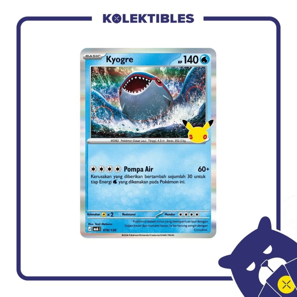 Pokemon Indonesia - MA6 019/130 Holo - Kyogre 01/004/02/11/113