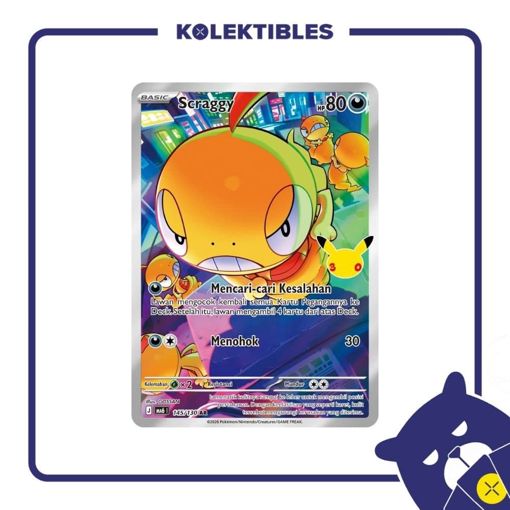 Pokemon Indonesia - MA6 145/130 AR - Scraggy