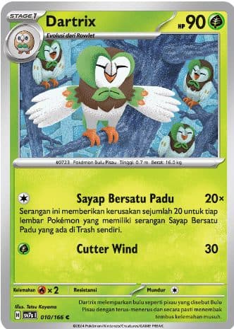POKEMON INDONESIA Sv7s - Dartrix 009/166 C