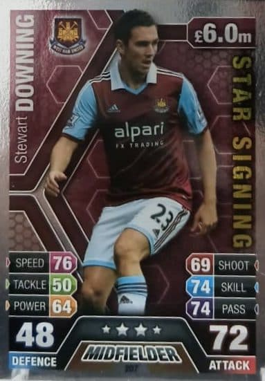 Topps Match Attax - 207 Midfielder Stewart Downing 01/042/02/11/113