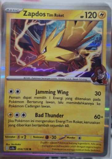 POKEMON INDONESIA - SV10S - 054/138 R - Zapdos Tim Rocket