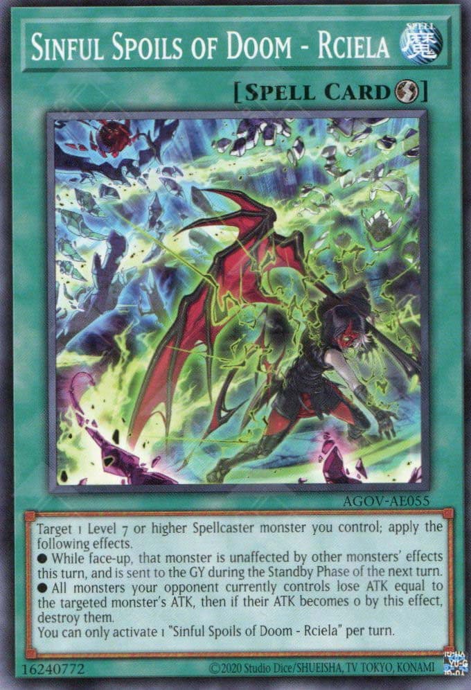 YU GI OH AE - Single Card - AGOV-AE055 Sinful Spoils of Doom - Rciela (N)