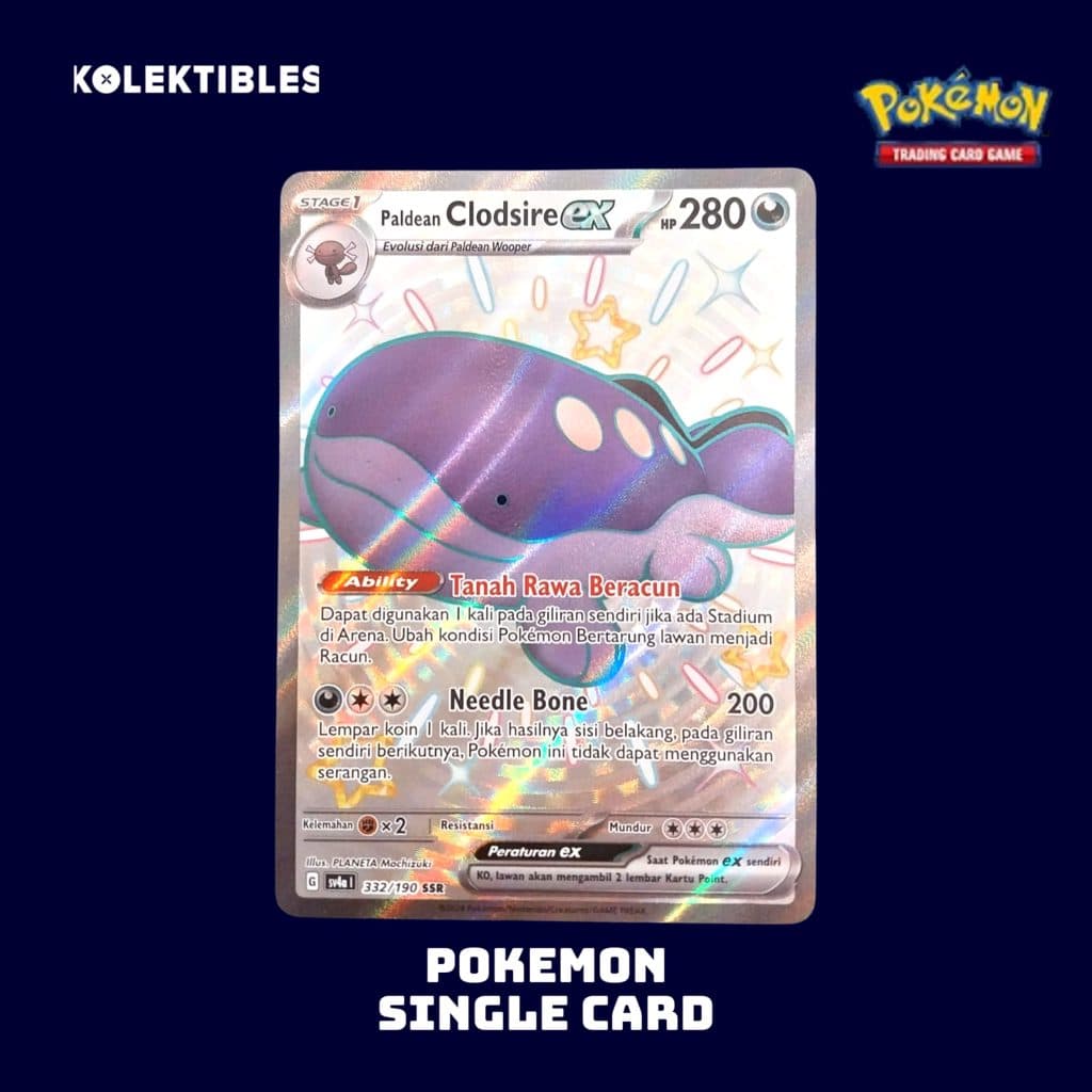 POKEMON INDONESIA - Single Card - Paldean Clodsire ex 332/190 SSR