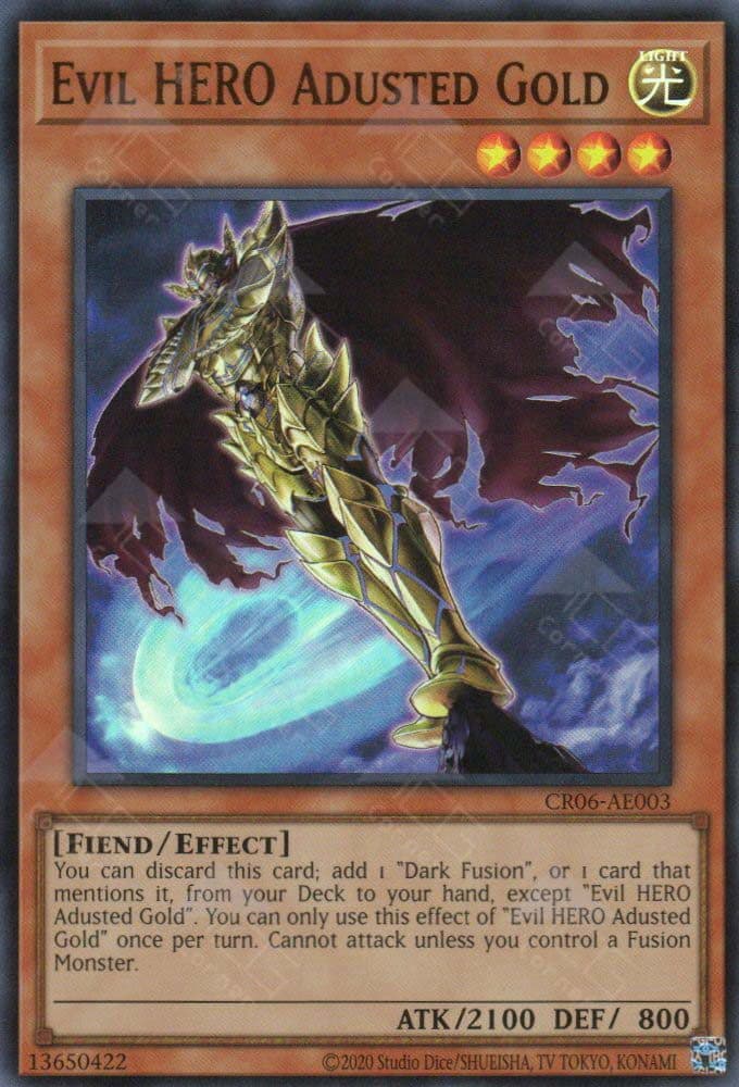 YUGIOH AE-EVIL HERO ADUSTED GOLD CR06-AE003 (UR)