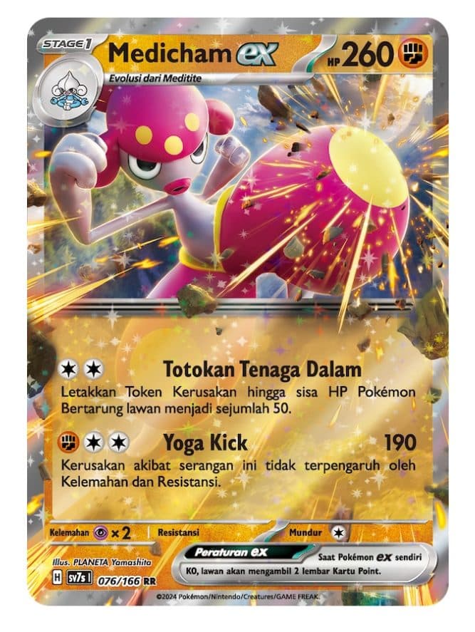 POKEMON INDONESIA SV7s - 076/166 RR Medicham EX