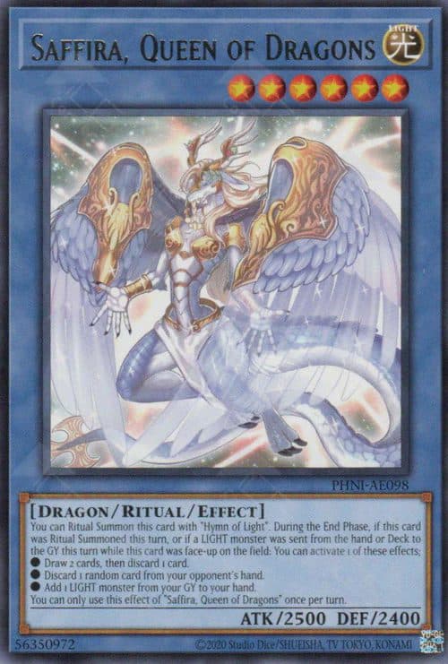 YU GI OH AE - PHNI-AE098 Saffira, Queen of Dragons (R)