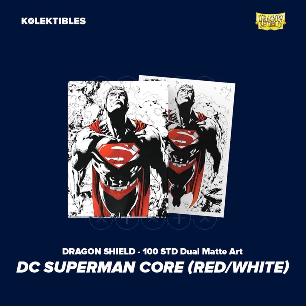 DRAGON SHIELD - 100 STD Dual Matte Art - DC Superman Core (Red/White)