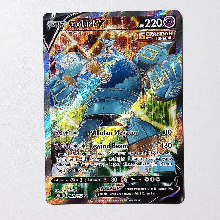 POKEMON INDONESIA – S7D 069/067 SR – Golurk V 01/118/02/11/111