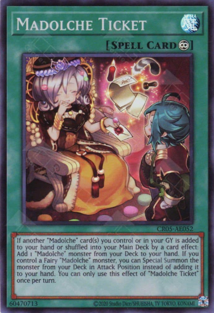 YUGI OH - CR05-AE052 - Madolche Ticket (SR)