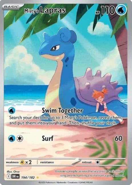Pokemon English – DRI EN 194/182* Misty’s Lapras 01/120/02/11/112