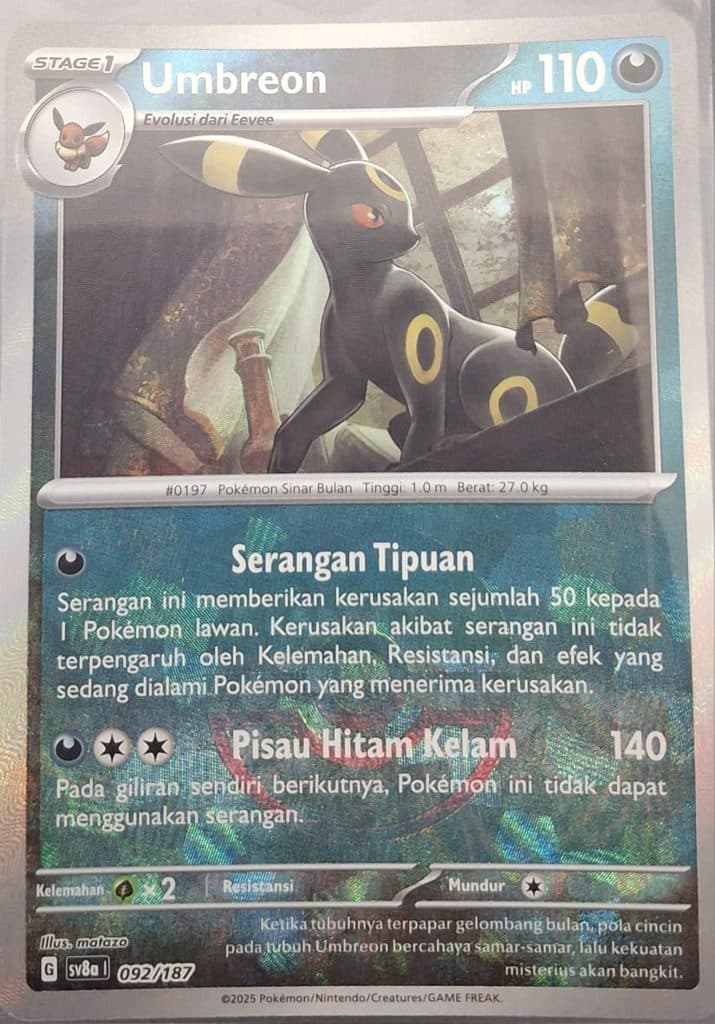 POKEMON INDONESIA – SV8a 092/187 Umbreon Pokeball 01/105/02/11/111
