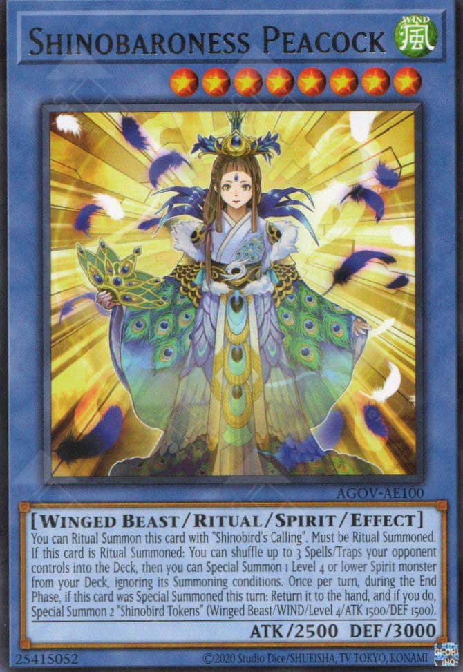 YU GI OH AE - Single Card - AGOV-AE100 Shinobaroness Peacock (R)
