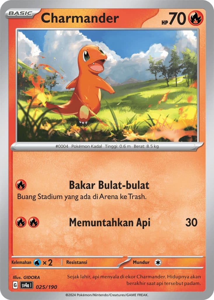 POKEMON SV4A - Charmander 025/190 - Harta Berkilau Single Card