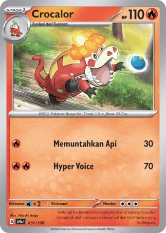 POKEMON INDONESIA SV4A Crocalor – 031/190 Reverse Holo