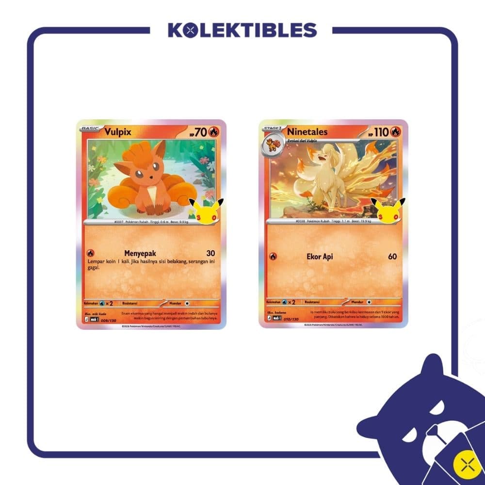 Pokemon Indonesia - MA6 009 & 010/130 Set of 2 – Vulpix & Ninetales 01/004/02/11/113