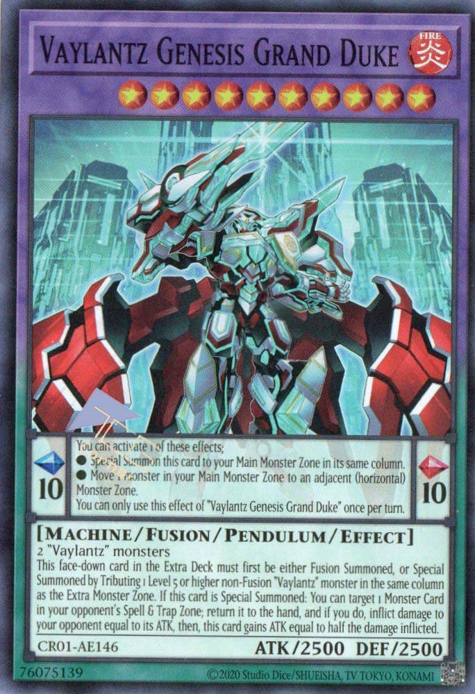 YU GI OH AE - Single Card - CR01-AE146 Vaylantz Genesis Grand Duke (SR)